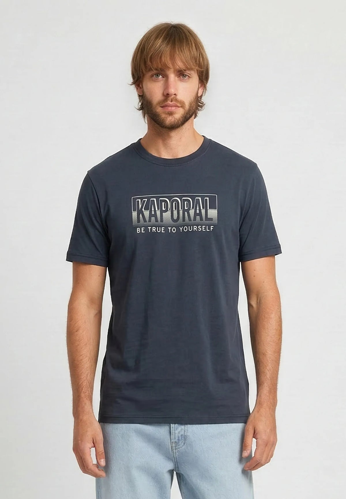 BAZZI navy cotton regular short-sleeve T-shirt