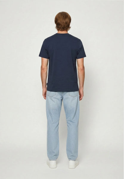 BAZZI navy cotton regular short-sleeve T-shirt