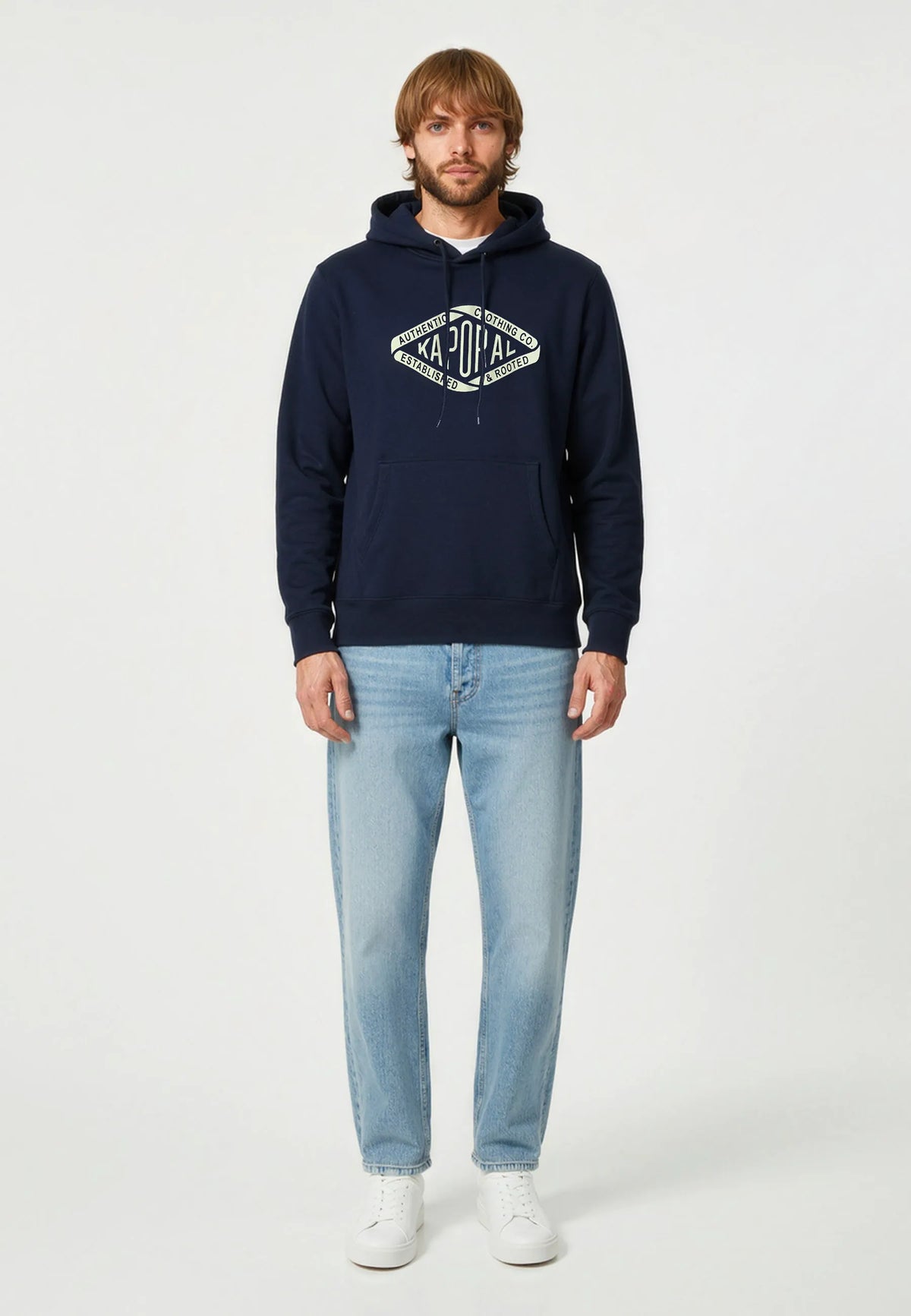 BENNI navy cotton polyester regular hoodie