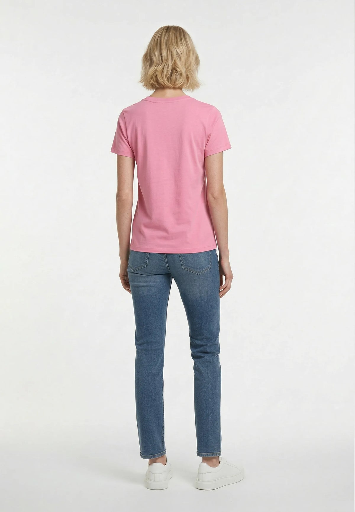 FARO slim short-sleeve T-shirt pink stretch cotton