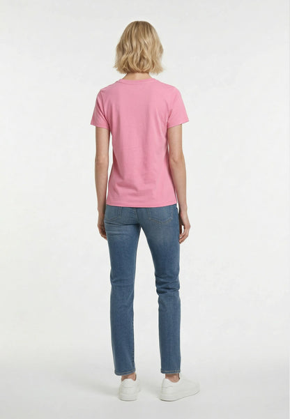 FARO slim short-sleeve T-shirt pink stretch cotton