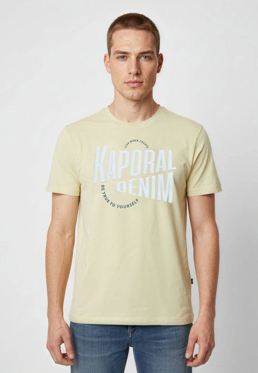 T-shirt short sleeves regular yellow cotton JAVA