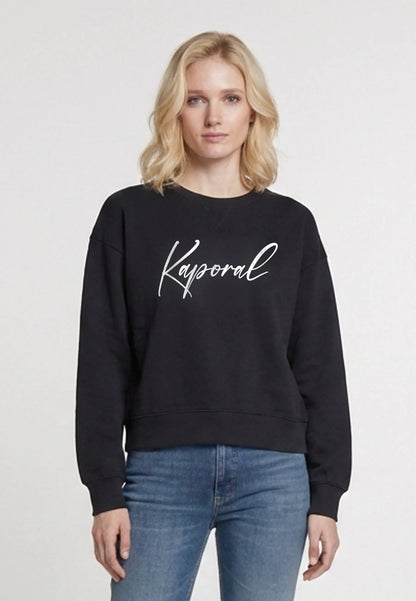 sweatshirt slim black cotton polyester JULIE