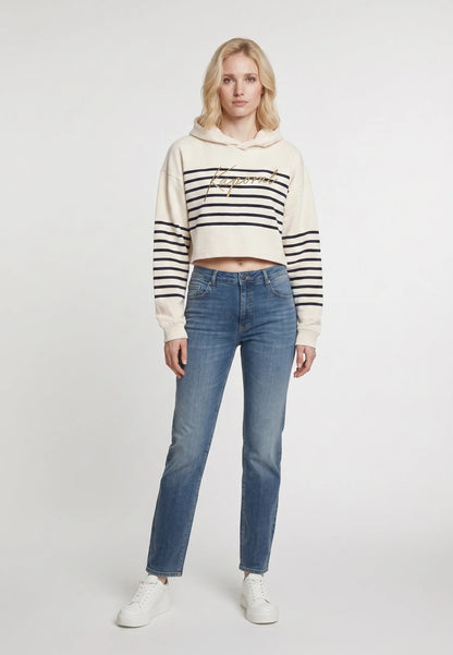 Sweatshirt with hood regular off-white cotton KAT