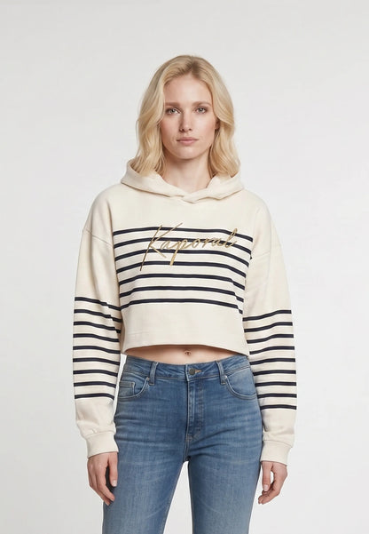 Sweatshirt with hood regular off-white cotton KAT