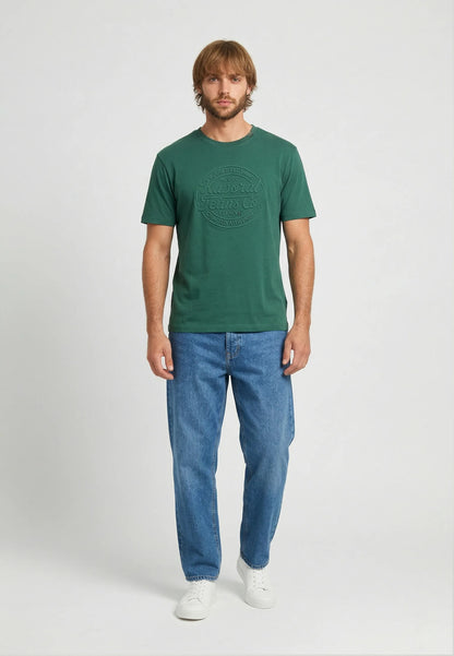 KRAFT regular green cotton short-sleeved T-shirt