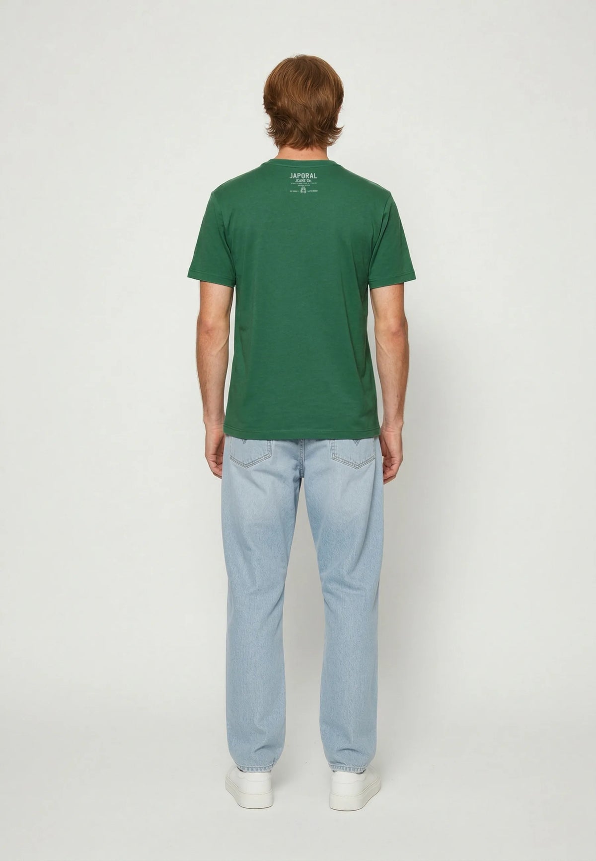 KRAFT regular green cotton short-sleeved T-shirt
