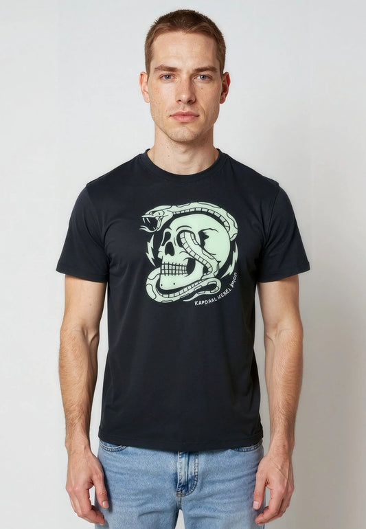 BOA regular short-sleeve T-shirt black cotton