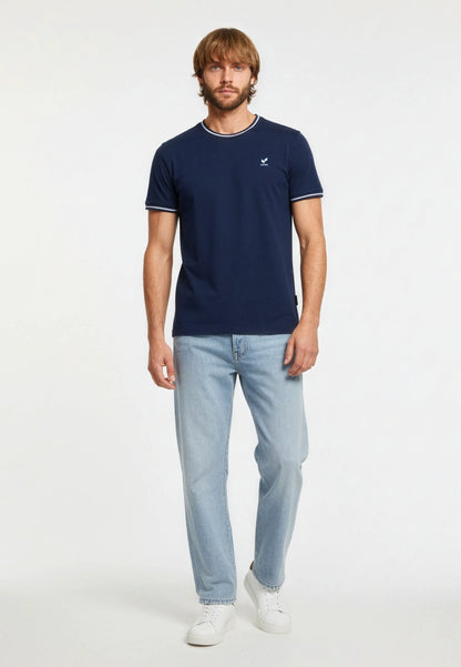 T-shirt manches courtes regular bleu marine coton ROLLE24