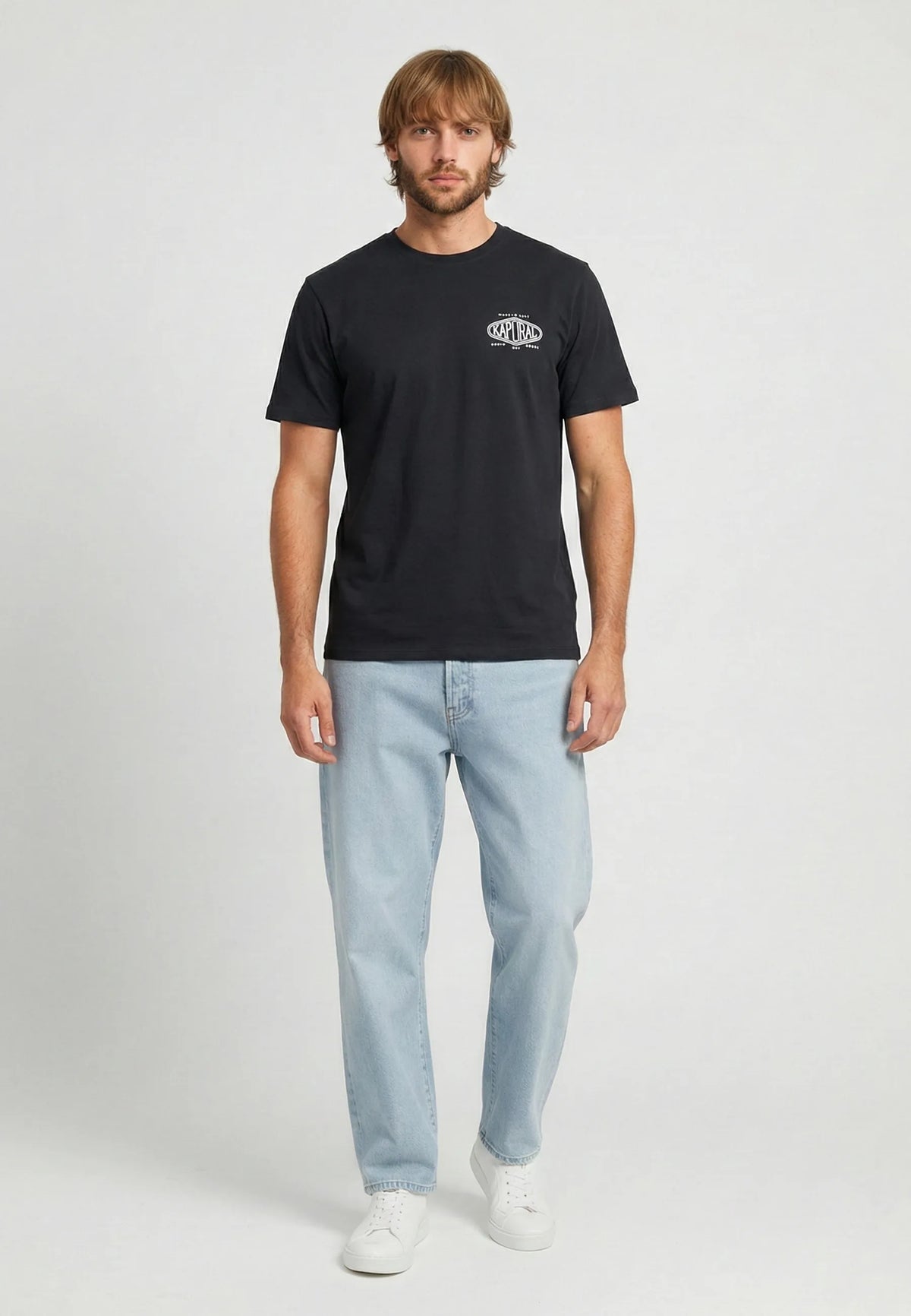 T-shirt manches courtes regular noir coton VADI
