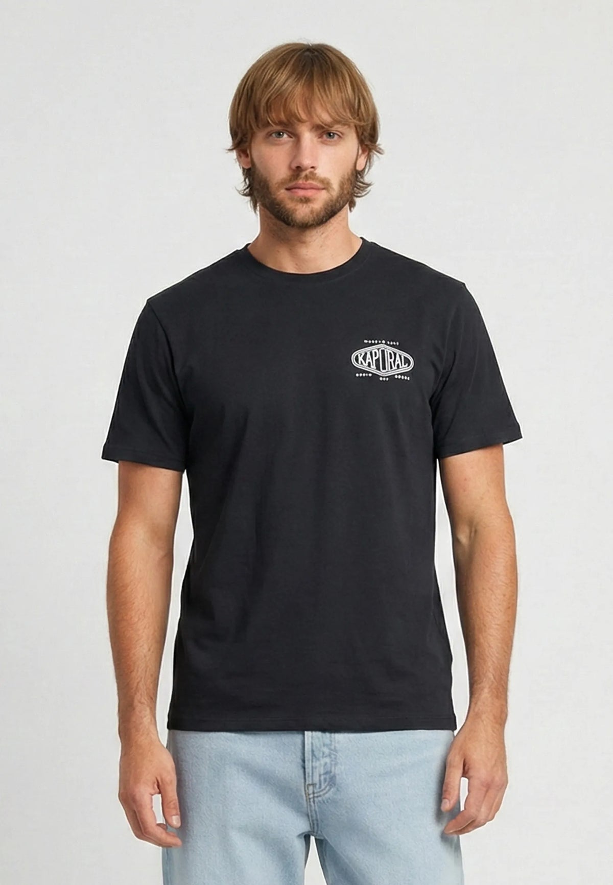 T-shirt manches courtes regular noir coton VADI
