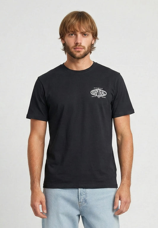 T-shirt manches courtes regular noir coton VADI