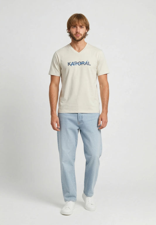 RALY white stretch cotton slim short-sleeved T-shirt