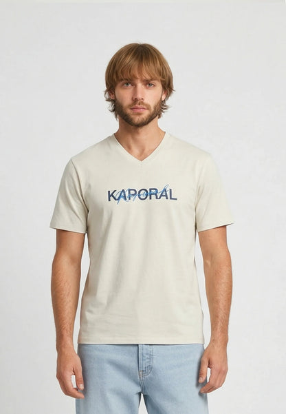 RALY white stretch cotton slim short-sleeved T-shirt