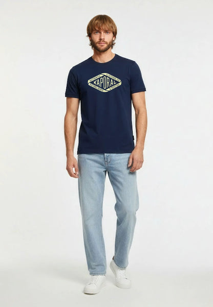 T-shirt manches courtes regular bleu marine coton RAZ