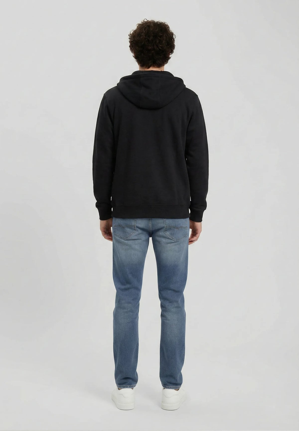 Sweatshirt regular black cotton polyester ROLAN
