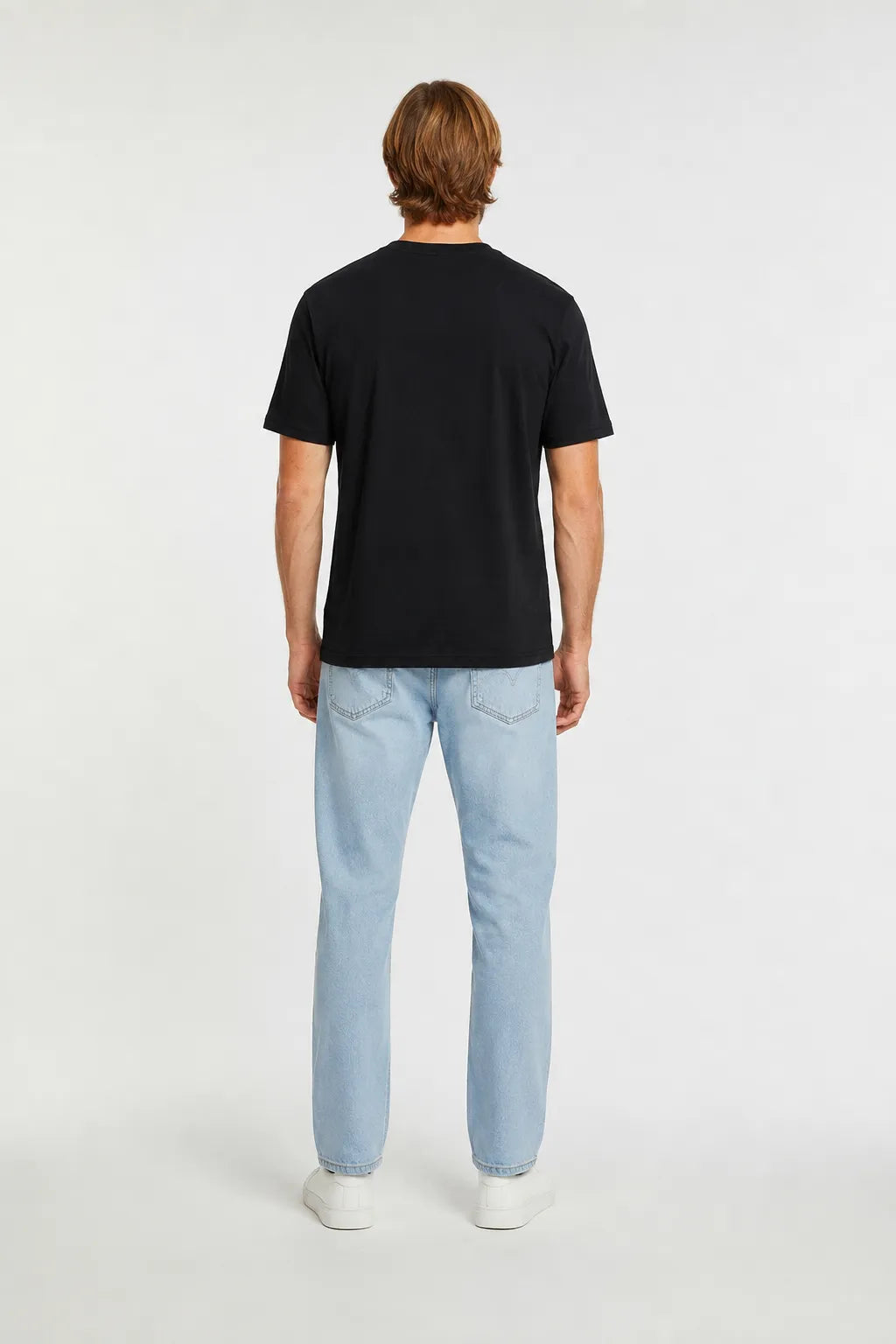 TYLER black cotton regular short-sleeved T-shirt
