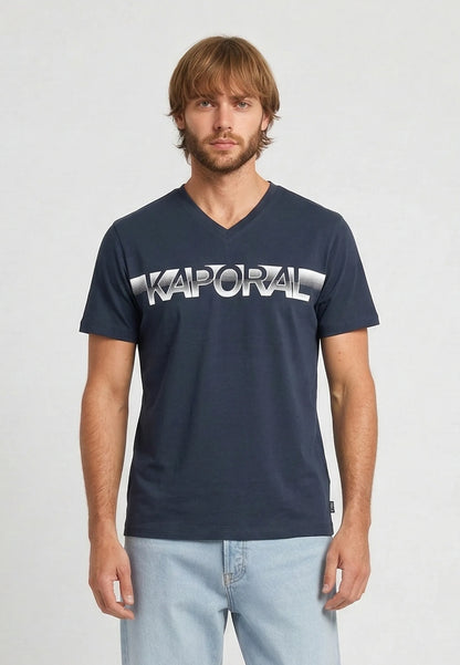 BART navy stretch cotton slim short-sleeve T-shirt