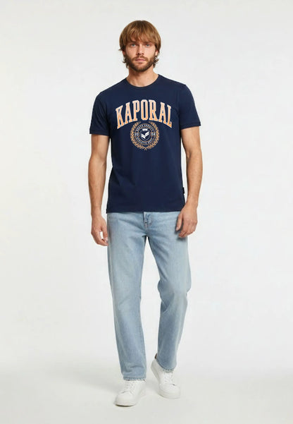 T-shirt manches courtes regular bleu marine coton ROBIN